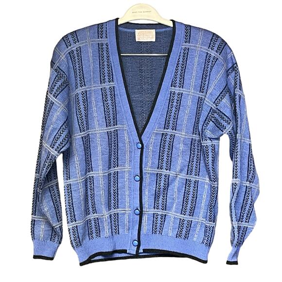 Pendleton cardigan made in USA virgin wool button front plaid warm women’s large - Picture 1 of 4